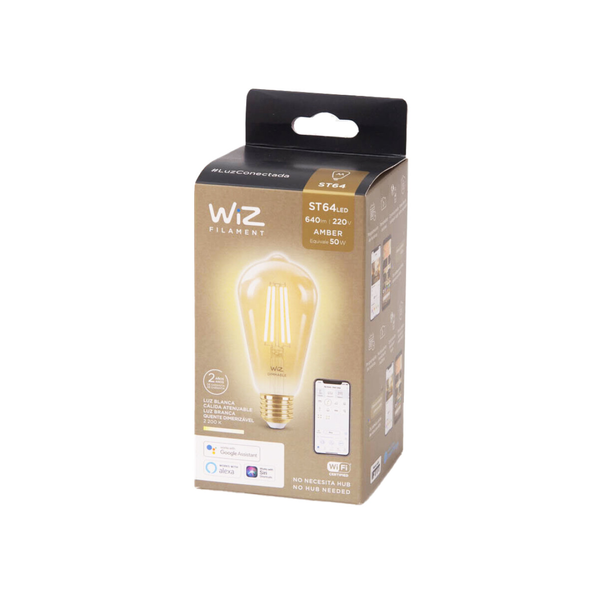 Lámpara LED Wifi Filamento Edison Wiz 6.9W 