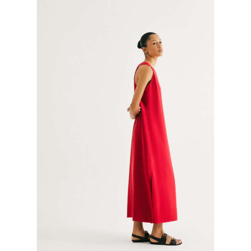 VESTIDO FEM VERMELHO MEDIO