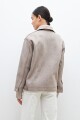 Chaqueta con botones metálicos beige melange