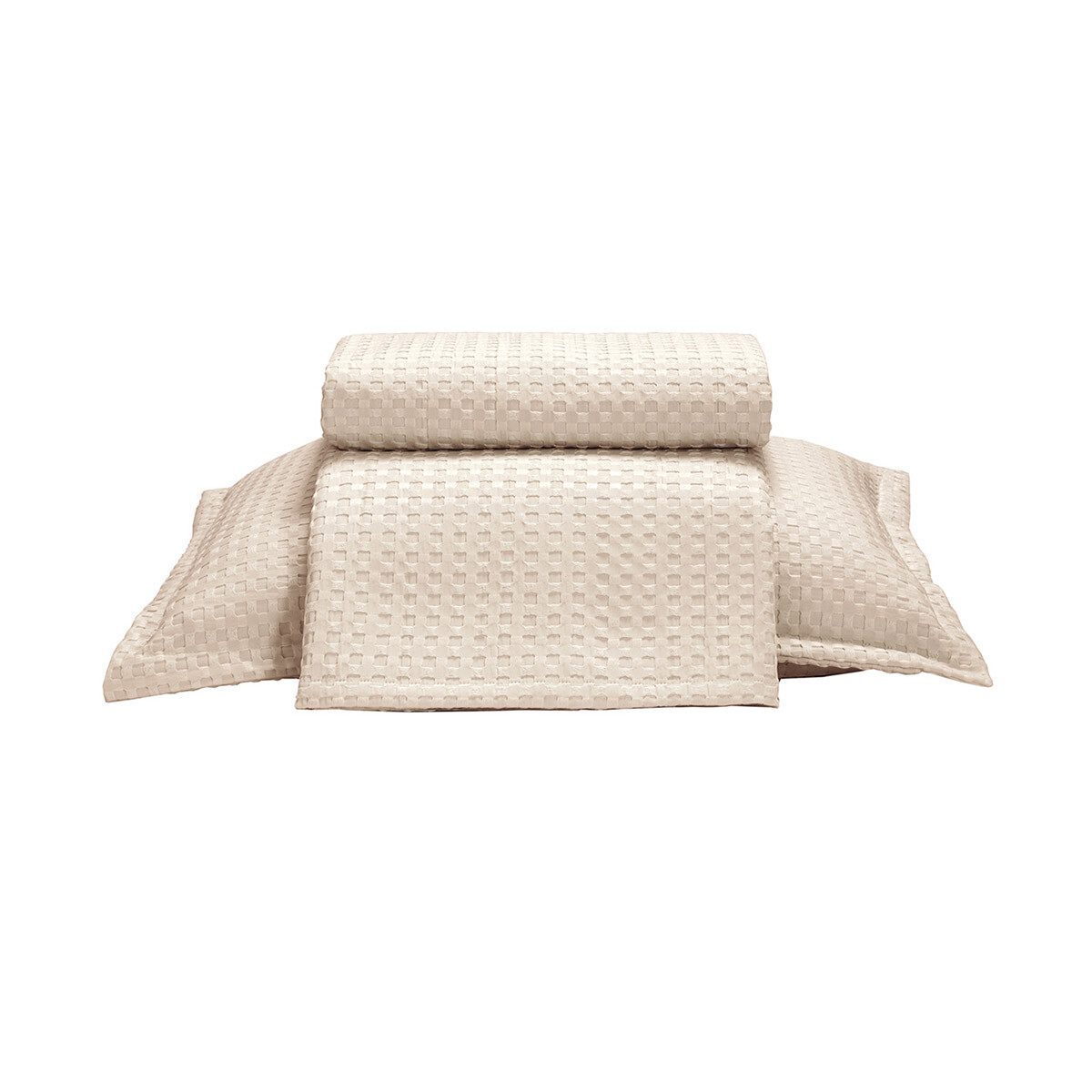 Juego Colcha y Funda Dohler Provenza 1 Plaza 100% Microfibra - BEIGE 