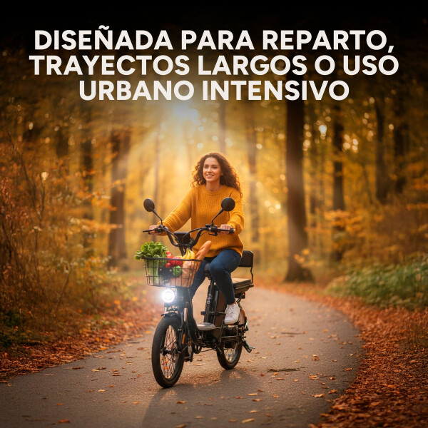 Bicicleta Electrica Gogreen Delivery R20 400w Bateria 26ah Color Negro