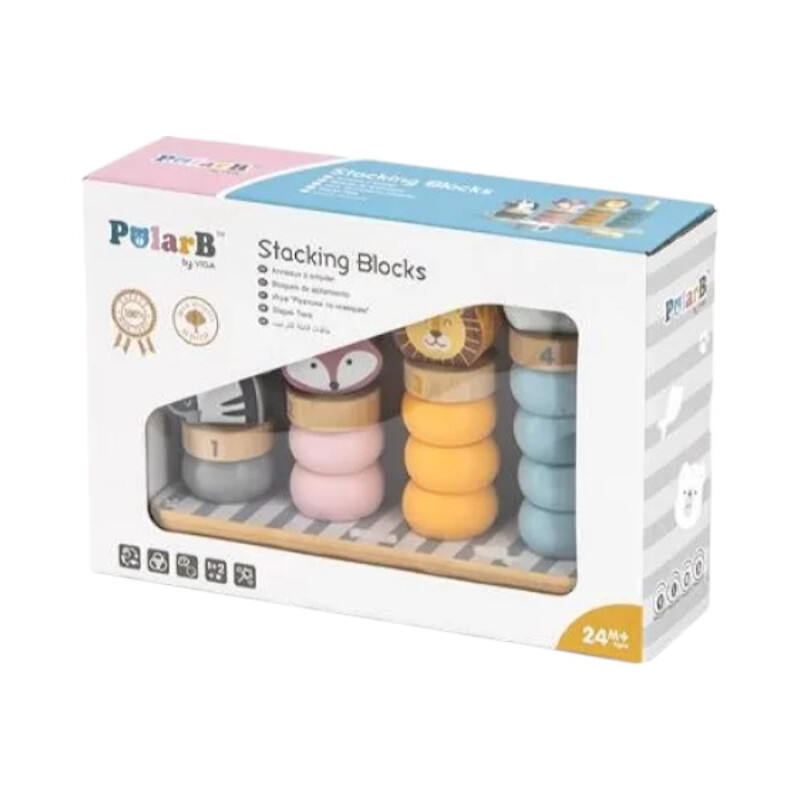 Juego Encastre Bloques Apilables en Madera Polar B Juego Encastre Bloques Apilables en Madera Polar B
