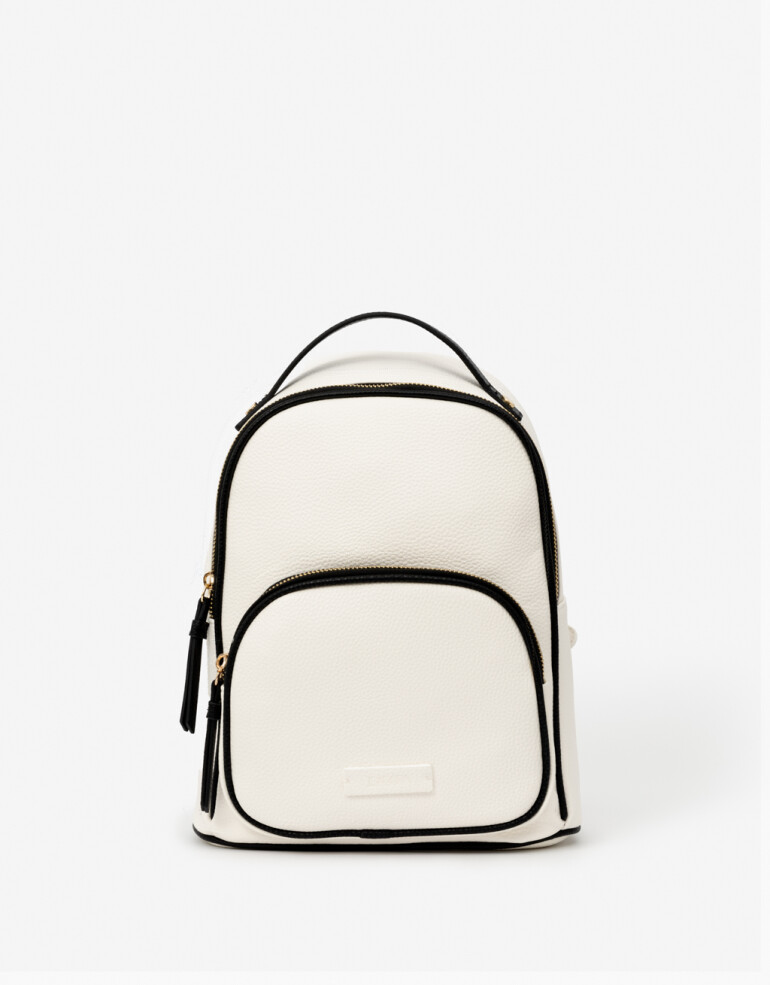 Mochilas Urbanas Basicos Mochila Con Bolsillo - Blanco Crudo