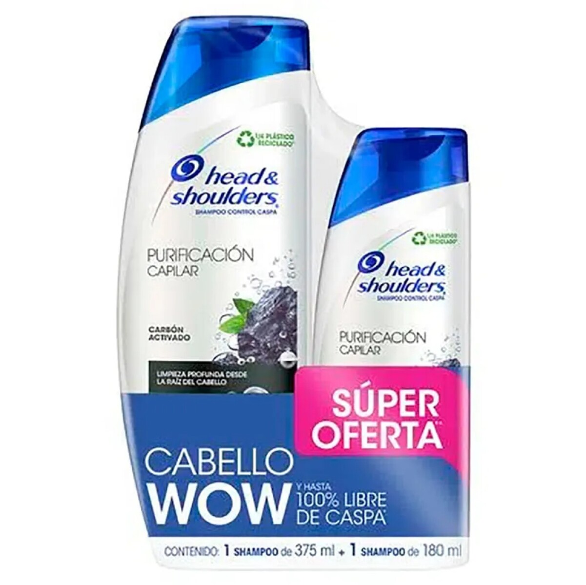 Shampoo Head & Shoulders Purificación Capilar 375 Ml + Shampoo 180 Ml 