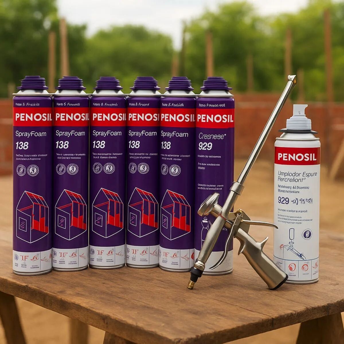 Kit 6 Espumas Proyectable Penosil + Limpiador + Pistola 