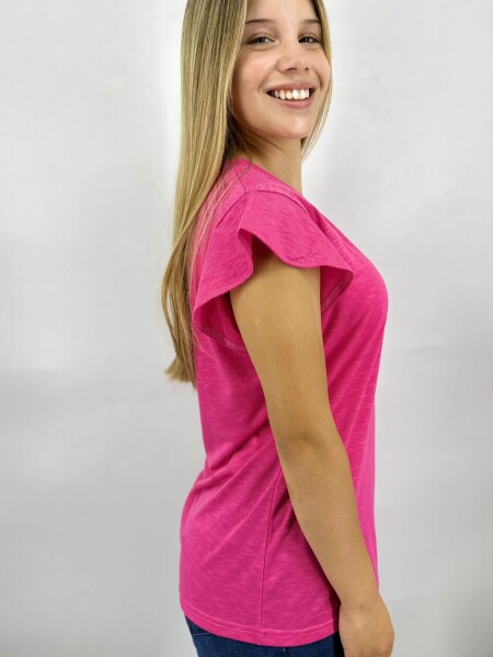 T-SHIRT SLOWLY C260 FUCSIA