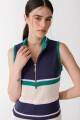 VESTIDO ZIP KNIT Azul Y Verde