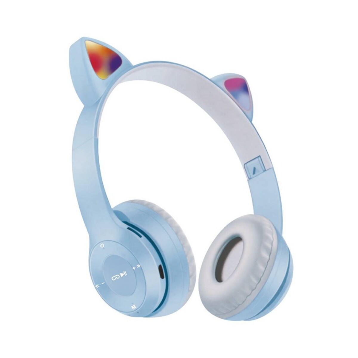 Auriculares Inalambricos De Niño Ledstar Cat Celeste 