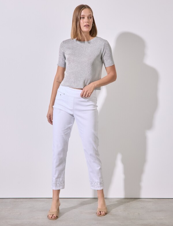 Jegging Ruedo Calado BLANCO