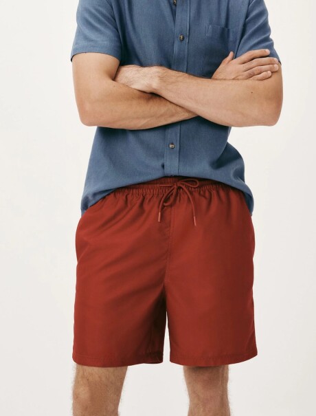 SHORT DE BAÑO CON SUSPENSOR ROJO