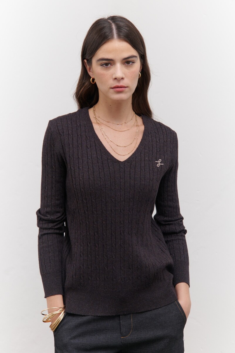 BUZO ESCOTE V L - NEGRO 