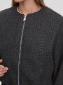 Campera Terry Gris Melange Oscuro