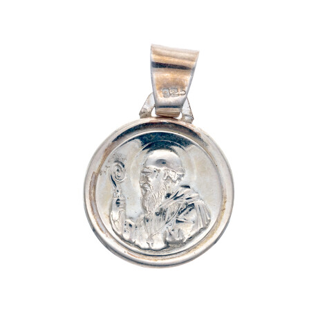 Medalla religiosa de plata 925 y double en oro 18 ktes, SAN BENITO. Medalla religiosa de plata 925 y double en oro 18 ktes, SAN BENITO.