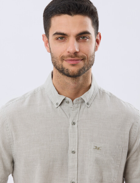 CAMISA CUADROS DE LINO Verde