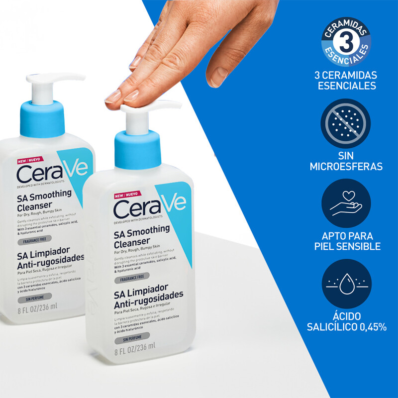 CERAVE GEL ANTIRUGOSIDADES 236 ML - Hidratación y suavidad para piel áspera CERAVE GEL ANTIRUGOSIDADES 236 ML - Hidratación y suavidad para piel áspera
