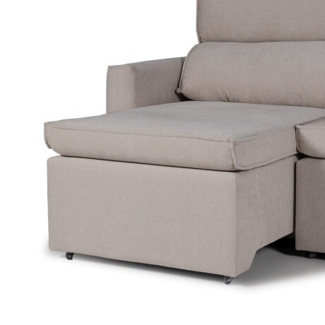 Sofá Santiago (Rebatible) - Tela Microfibra - 2 cuerpos TC 1010 (Beige)