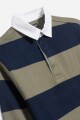 Remera a rayas cuello polo AZUL MARINO