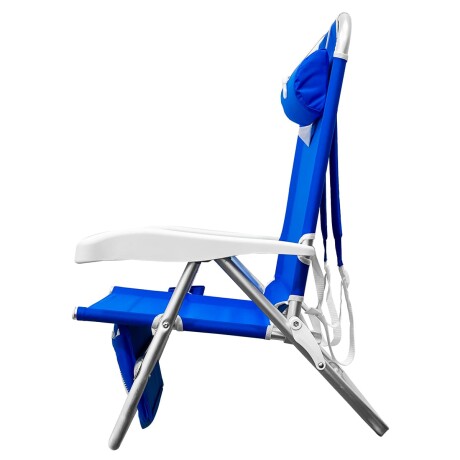 Silla Reposera Reforzada 120kg Plegable Aluminio Celeste
