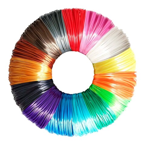 20 Rollos Pla 5 Metros Filamento Repuesto Impresión 3d Lápiz Variante Color Multicolor
