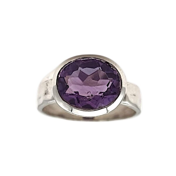 Anillo Oval-Plata 925-Con Amatista-AN4656 conpiedra