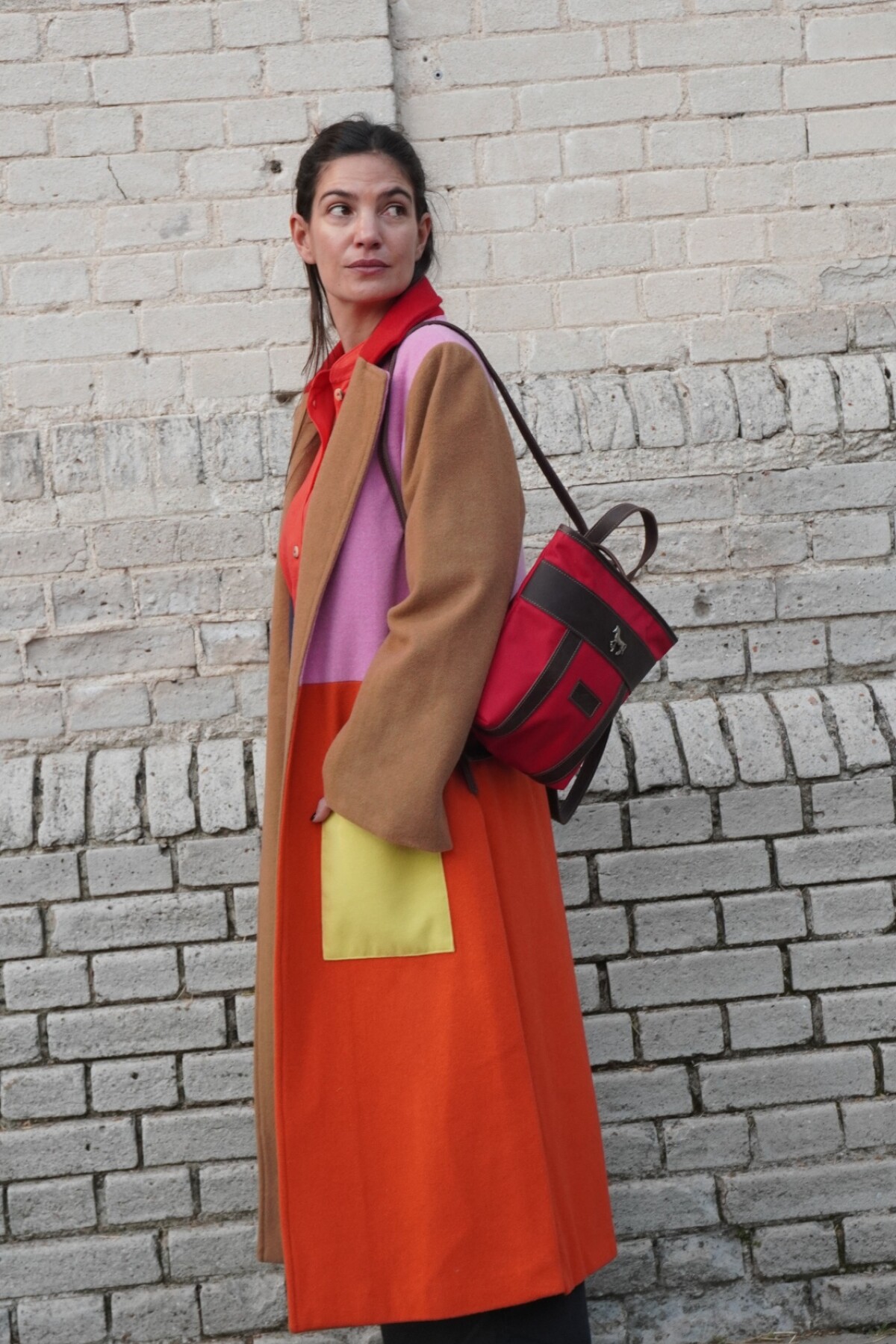 Mini Mustang Backpack Chocolate / Rojo