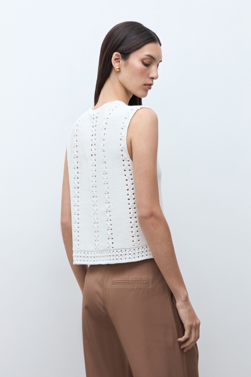 Chaleco con lazos crudo