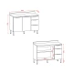 Modulo Bajo Mesada Para Cocina C/Tapa Dos Puertas Tres Cajones De 120 cms. GAMAS DE BEIGE