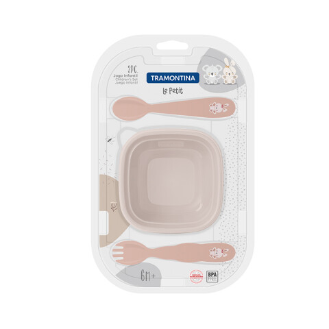 Juego cubieros infantil rosado 3 piezas "LE PETIT" -TRAMONTINA TR5182