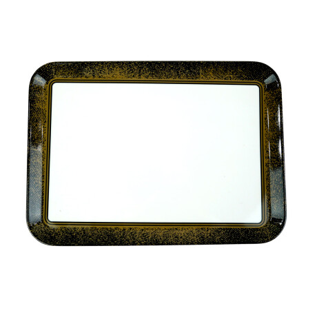 BANDEJA RECTANGULAR MELAMINA LINEA DORADA 30.5X21.8X1.5CM 210GR BANDEJA RECTANGULAR MELAMINA LINEA DORADA 30.5X21.8X1.5CM 210GR