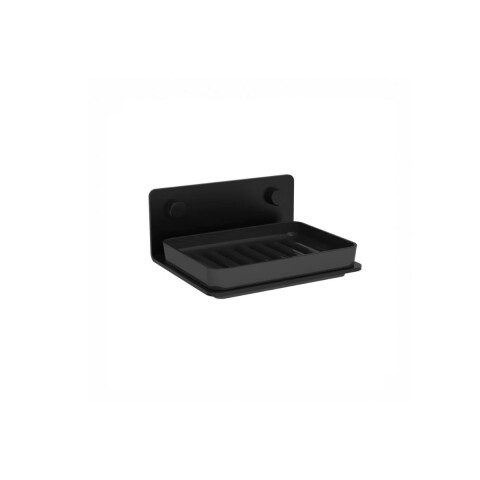 JABONERA C/BASE PLASTICA EXTRAIBLE NEGRO MATE Jabonera C/base Plastica Extraible Negro Mate
