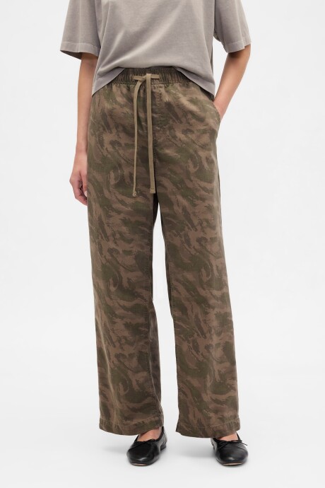 Jean Pull-On Wide Leg Mujer Camo