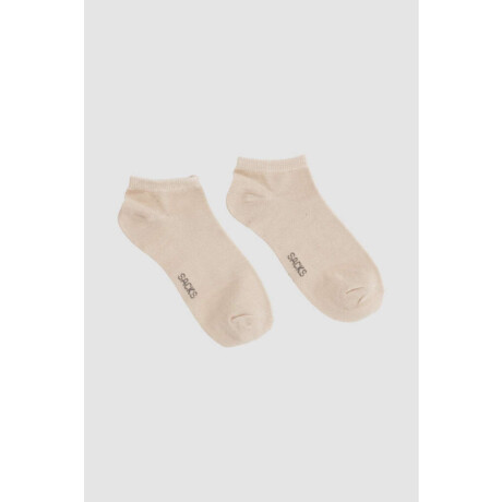 Medias corta en colores lisos Beige