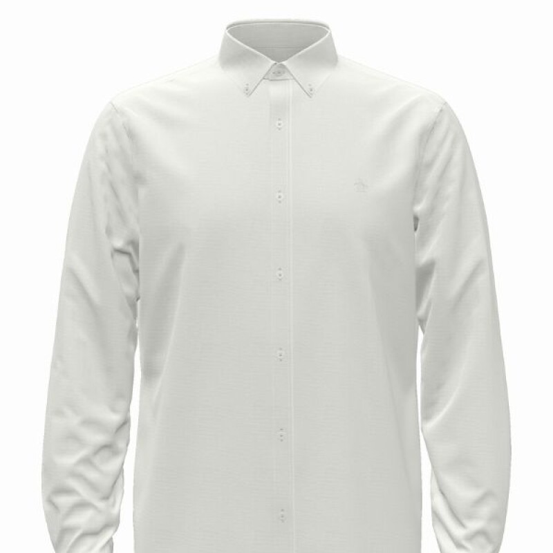 Camisa Ls Oxford Strtch No Pkt Penguin Blanco