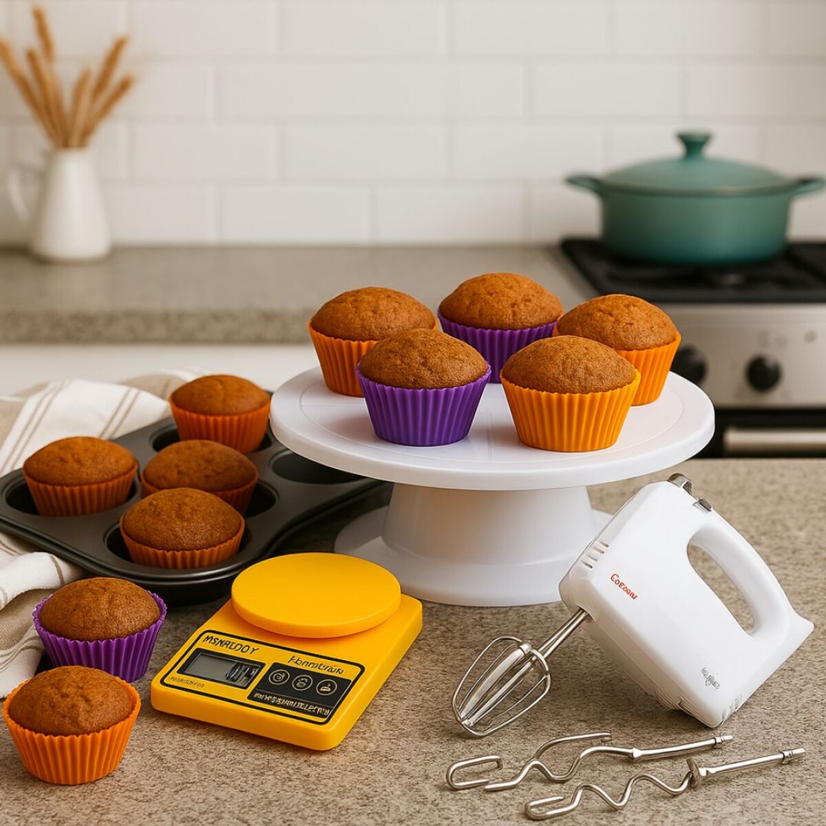 PACK BALANZA, MOLDE, BATIDORA Y EXHIBIDOR 