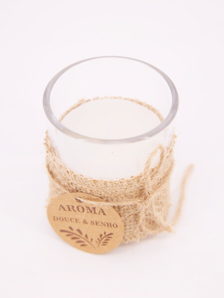 VELA MOTIVO CON DECORACION BEIGE