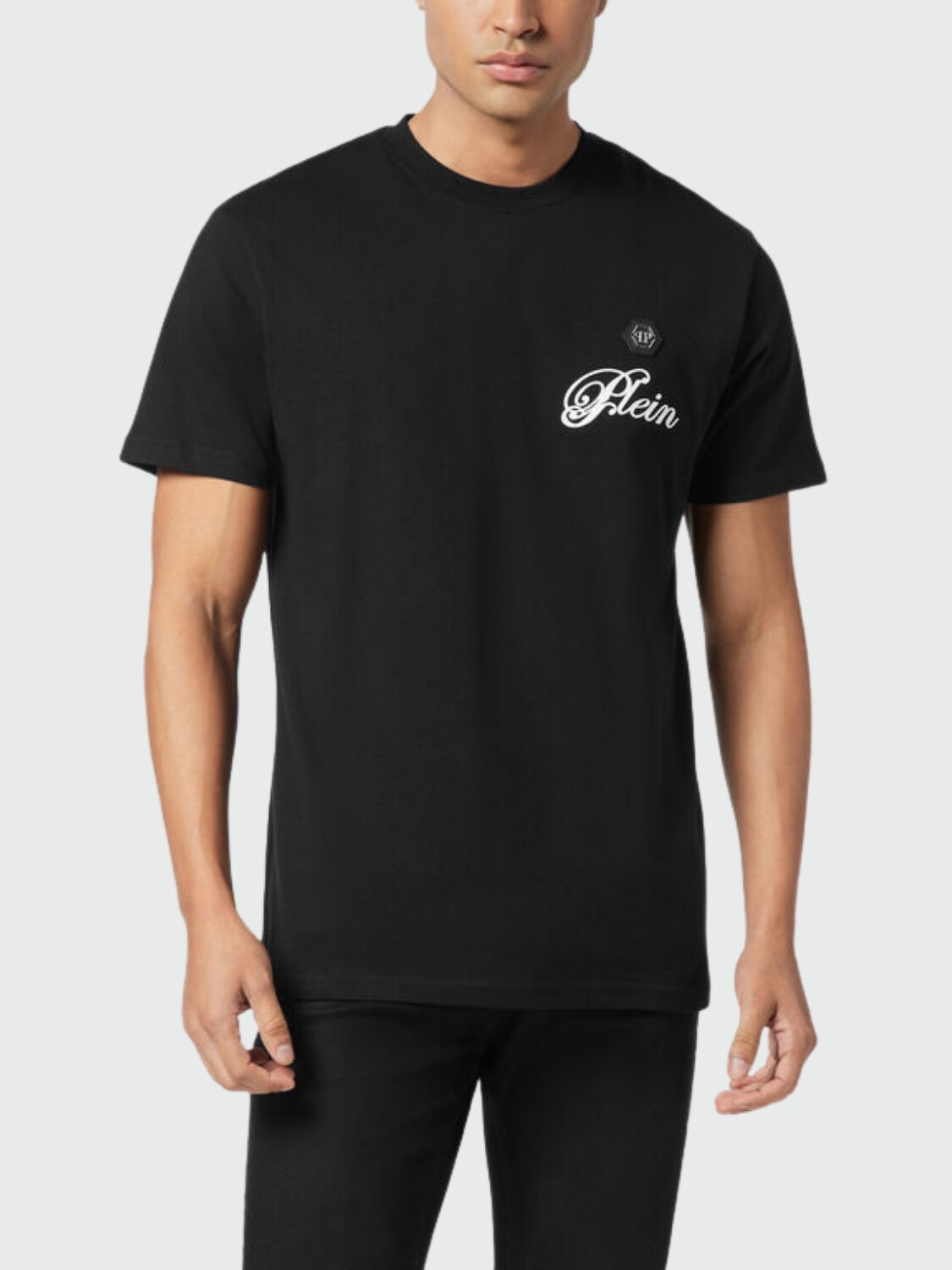 PHILIPP PLEIN - Camiseta estampada de cuello redondo con firma Negro
