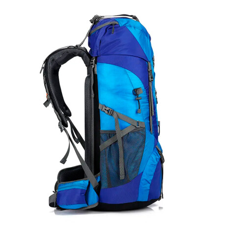 Mochila Camping Senderismo Trekking 75Lts Impermeable Azul