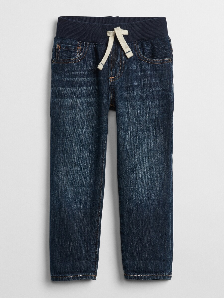 Jean Con Elástico Toddler Niño - Dark Wash Indigo 119 