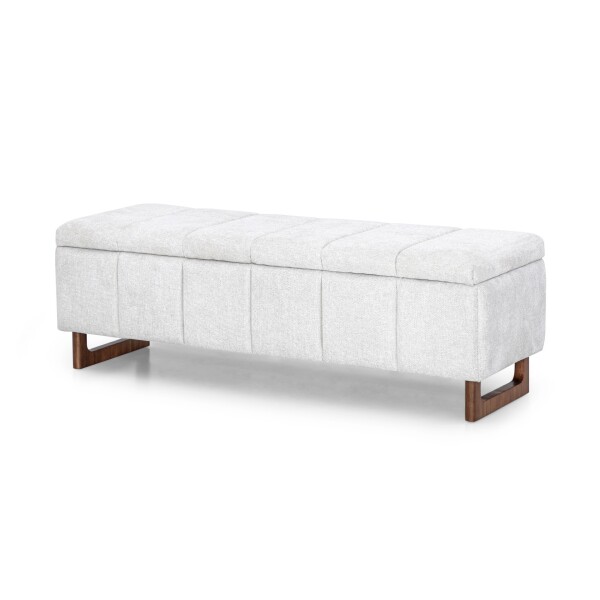 Banco Baul Patas Madera 140 x 50 x 48 Tapizado tela clara Banco Baul Patas Madera 140 x 50 x 48 Tapizado tela clara