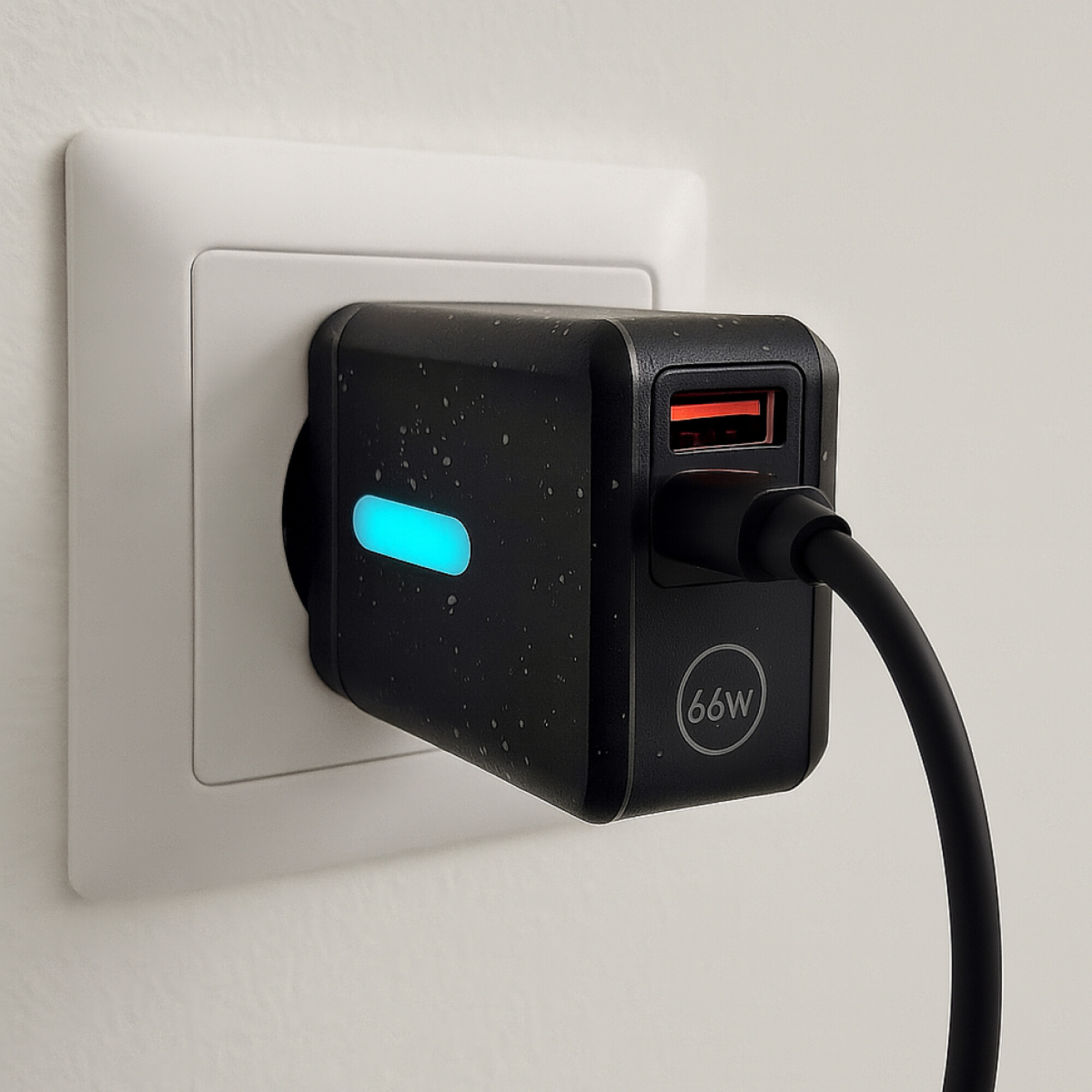 Adaptador cargador de pared USB y tipo C - Negro — Mis Petates