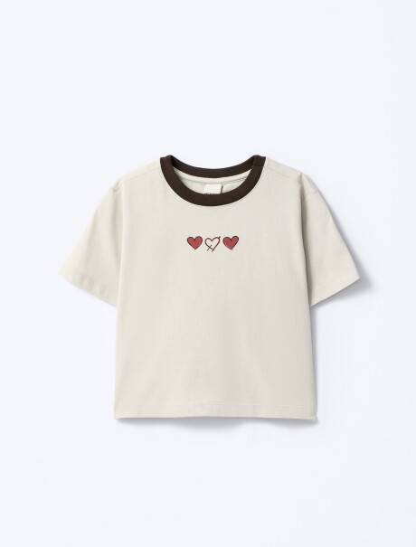 CONJUNTO INFANTIL CON FALDA SHORT MARRÓN