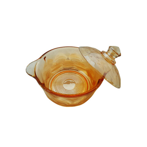 Olla fuente de vidrio ámbar c/tapa Olla Fuente De Vidrio ámbar C/tapa