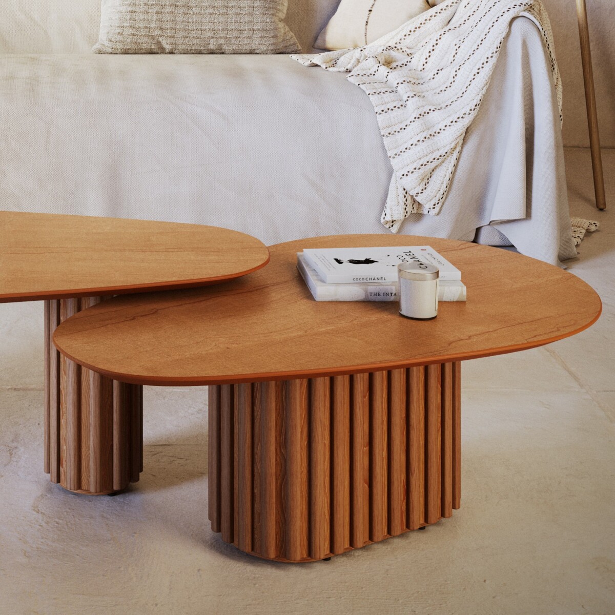 Mesa de centro Organic small - Linea Manhattan - Natural 