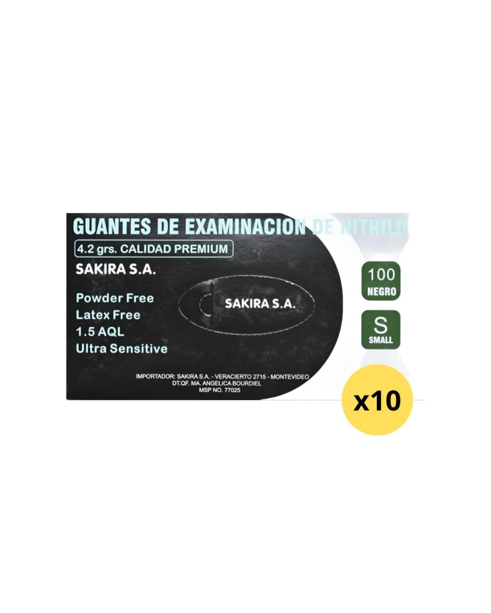 Guantes de nitrilo Sakira 4.2 grs (premium) x 100 unidades OFERTA CAJA CERRADA X 10 - Negro 