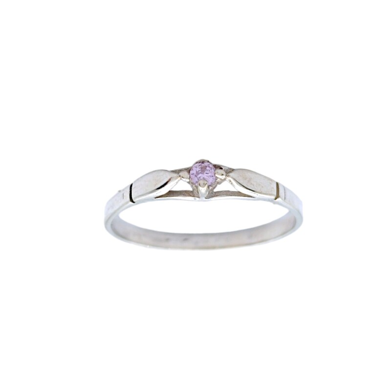 Anillo Solitario-Plata 925-Piedra Zirconia rosa -AN4088 conpiedra