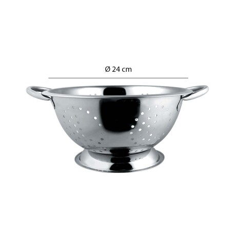 Colador Escurridor para Cocina de 24Cm en Acero Mate Plateado
