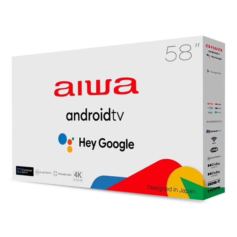 Smart Tv Aiwa 58'' Led Hdr 4k Google TV Comando De Voz Smart Tv Aiwa 58'' Led Hdr 4k Google TV Comando De Voz