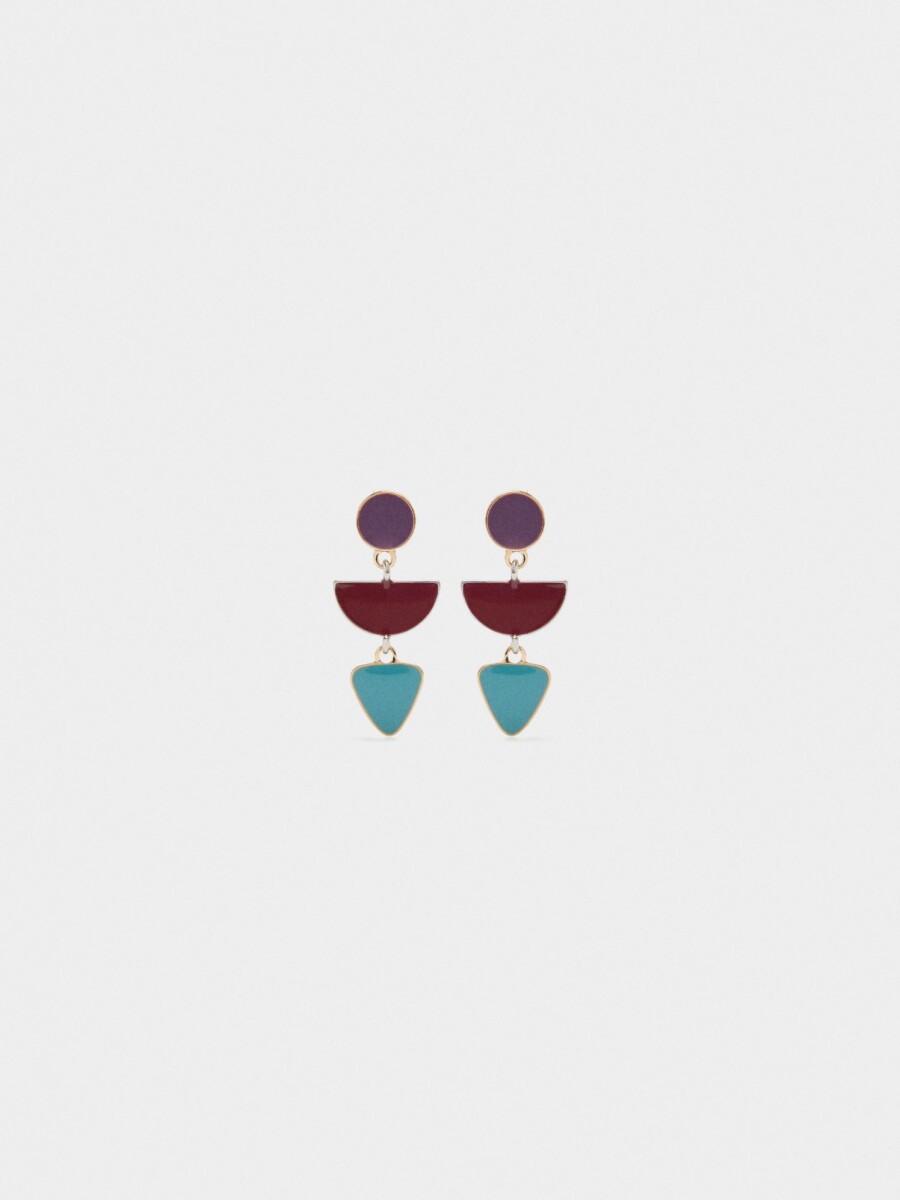 Pendientes Largos Geométricos multicolor