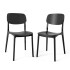 Silla Comedor Cocina Venecia Polipropileno Apilable Nórdica Negro 1
