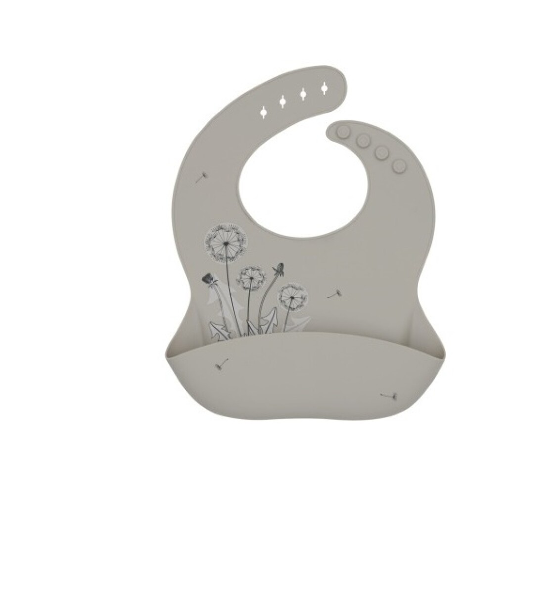 Babero Silicona Platinum Flores Kikkaboo - Beige 